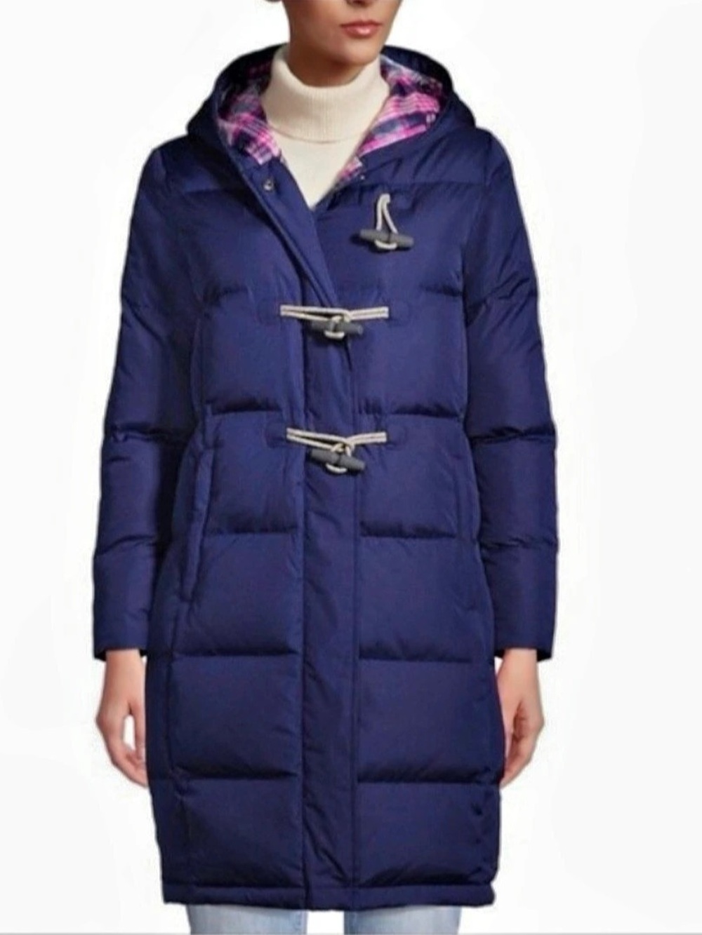 Lands' End Women's Blue Puffer Coat
